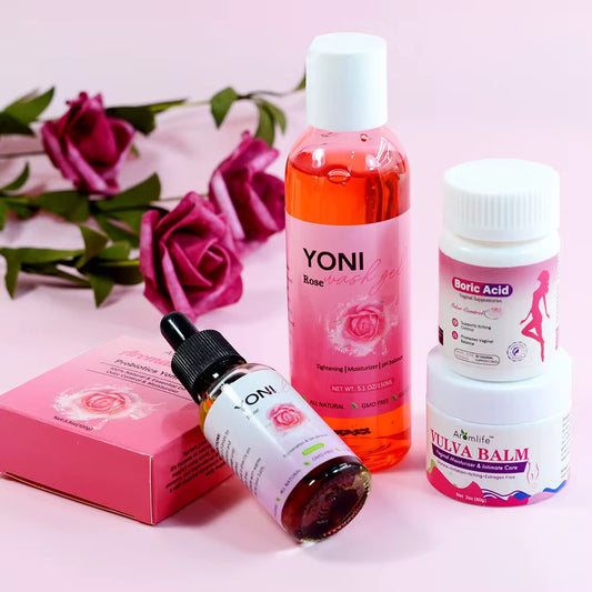 Organic Feminine Care Set – Yoni Wash, Oil, Soap, Balm & Suppositories