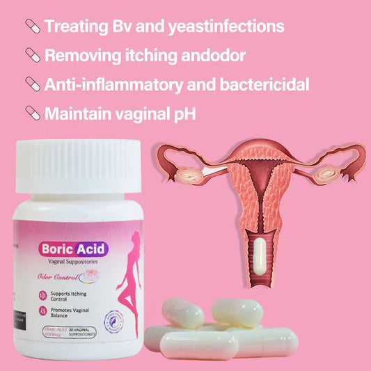Boric Acid Vaginal Suppositories – Odor Control & pH Balance Support