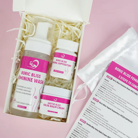 Boric Bliss Feminine Care Kit – 3-in-1 Intimate Health Solution.
