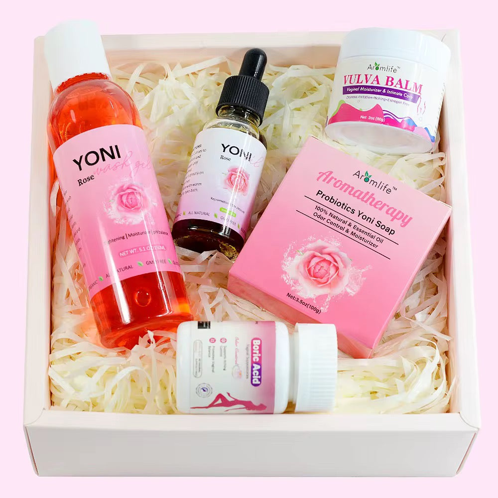 Organic Feminine Care Set – Yoni Wash, Oil, Soap, Balm & Suppositories